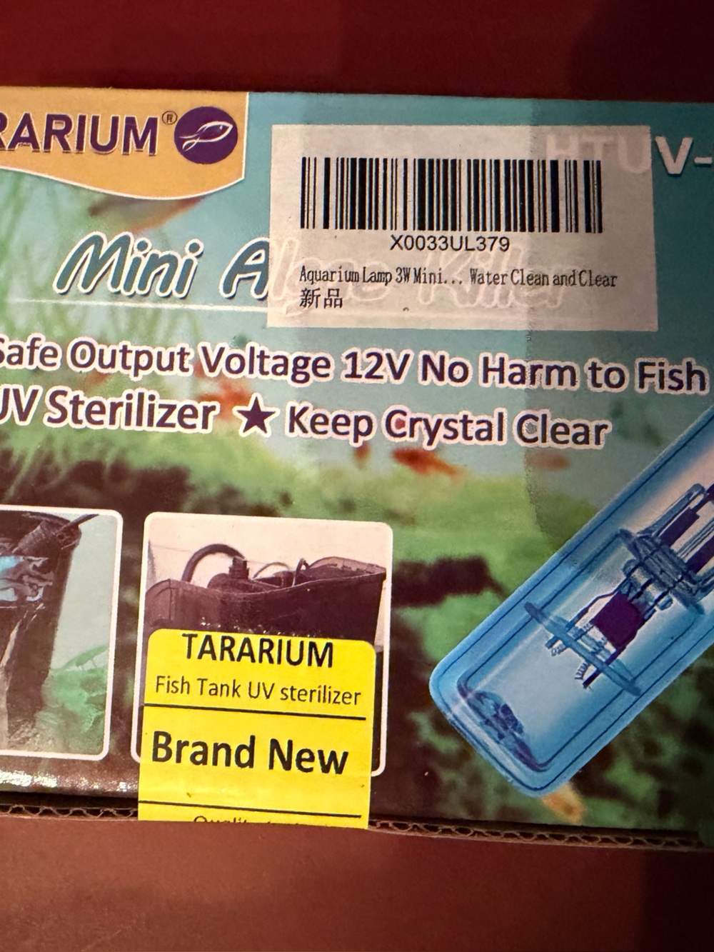 Tararium Mini UV Sterilizer V-3 in Blue - Fish Tank UV Cleaner